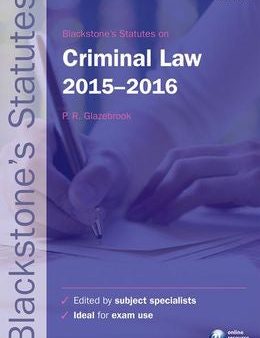 Blackstones Statutes On Criminal Law 2015-2016 Discount